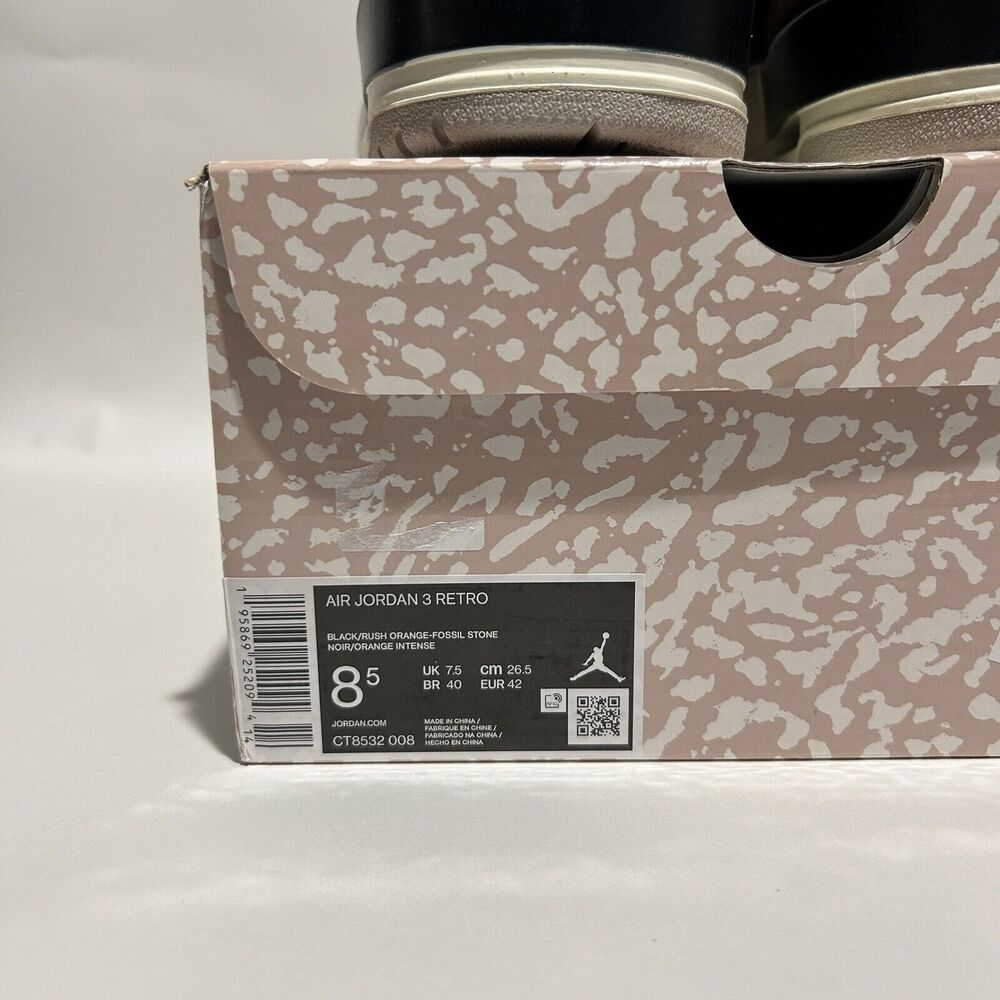 Nike Shoes Air Jordan 3 Retro “Desert Elephant/Black Orange" 2024 - Picture 5 of 6